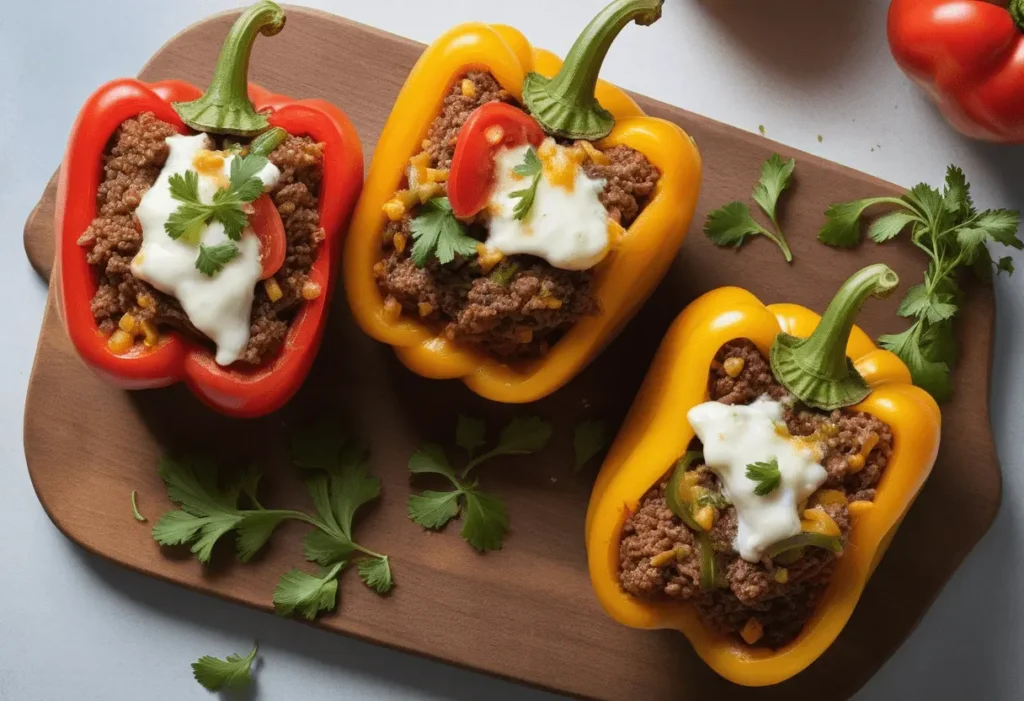 stuffed peppers without rice, stuffed red peppers without rice, stuffed bell peppers without rice, stuffed peppers recipe no rice, old fashioned stuffed peppers without rice

