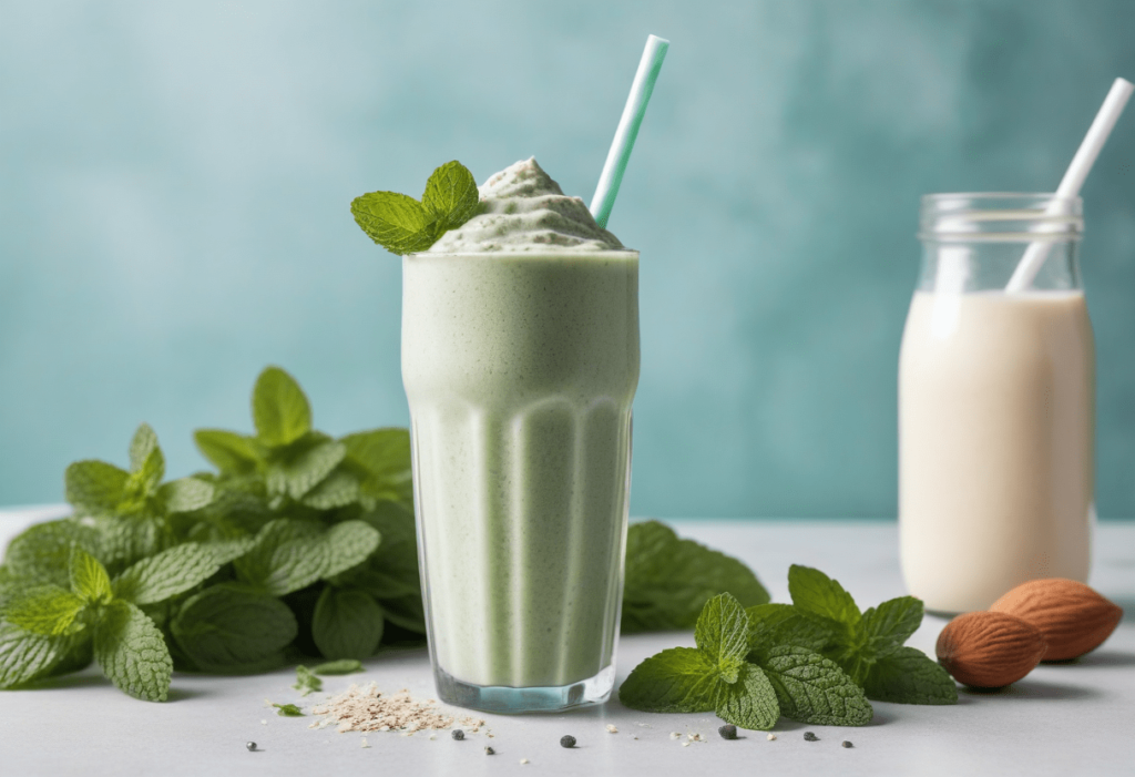 Mint Protein Shake, winter mint chocolate protein shake,
peppermint chocolate smoothie, mint chocolate chip protein shake, peppermint protein shake, protein thin mints



