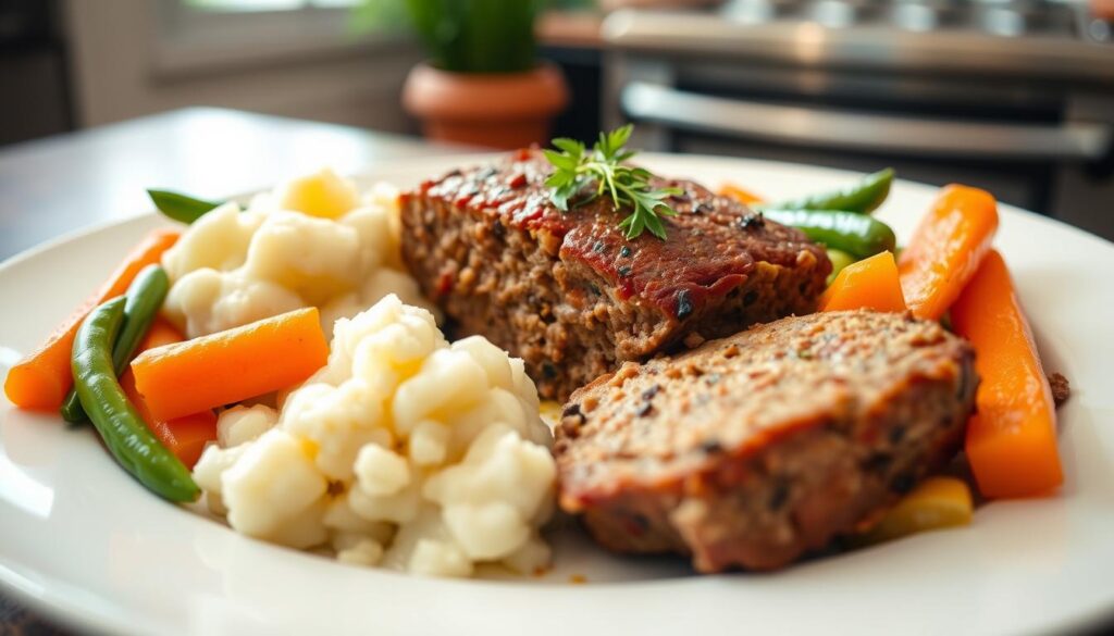 Renal diet meatloaf and side dishes