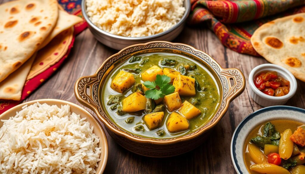 Indian spinach potato curry