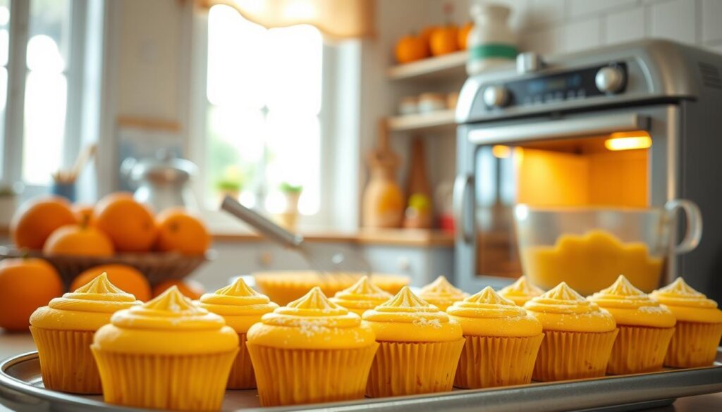 baking orange cupcakes
