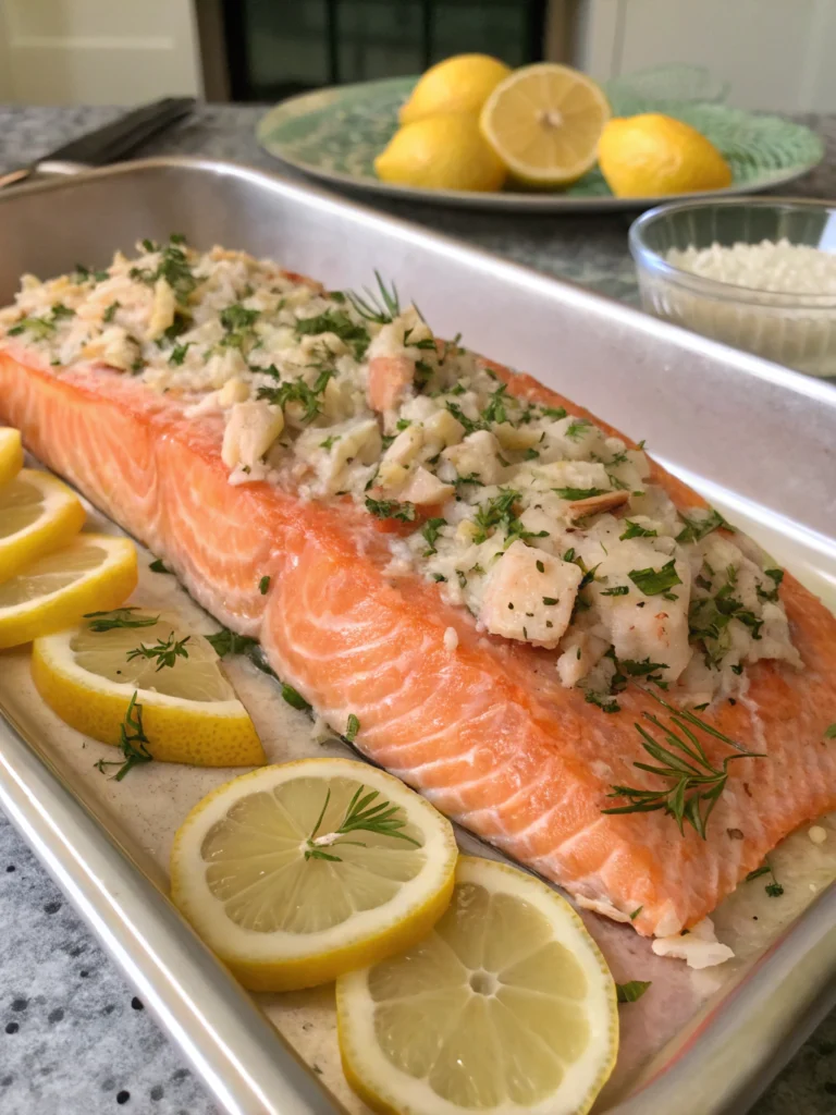 crabmeat stuffing for salmon recipe