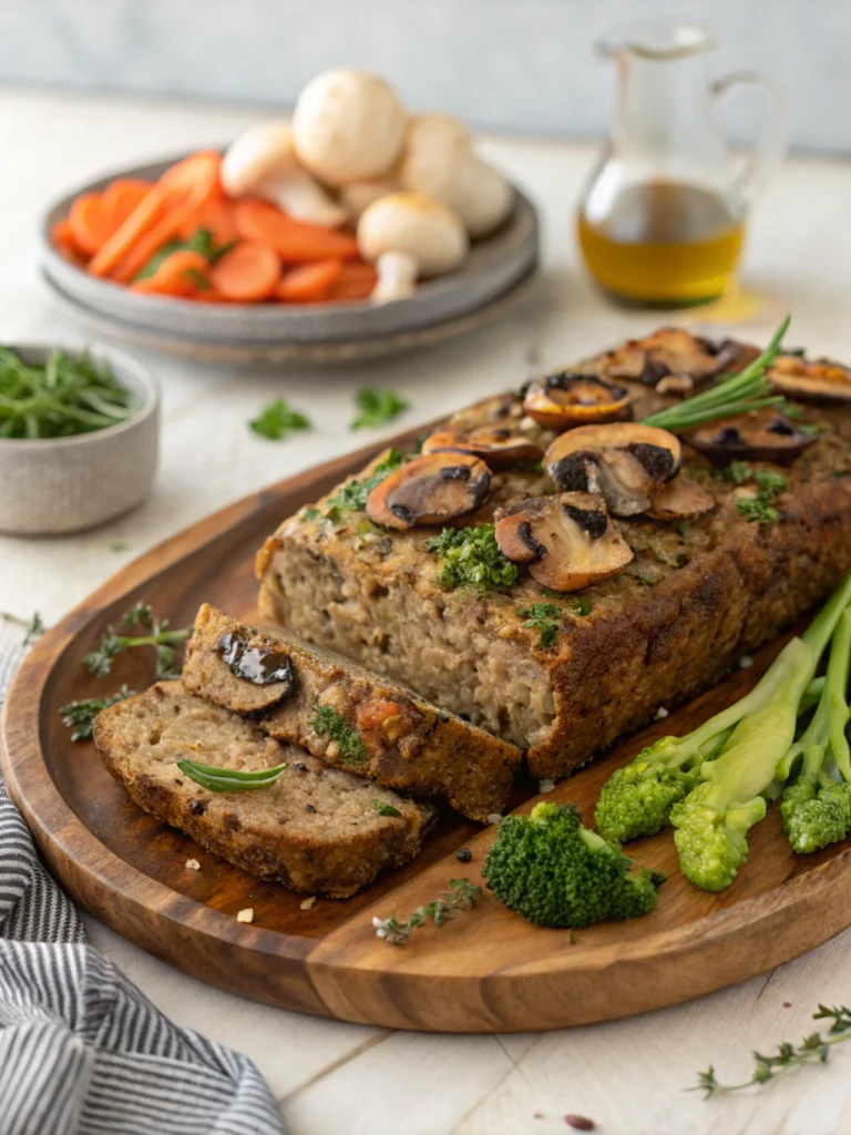 mushroom lentil loaf