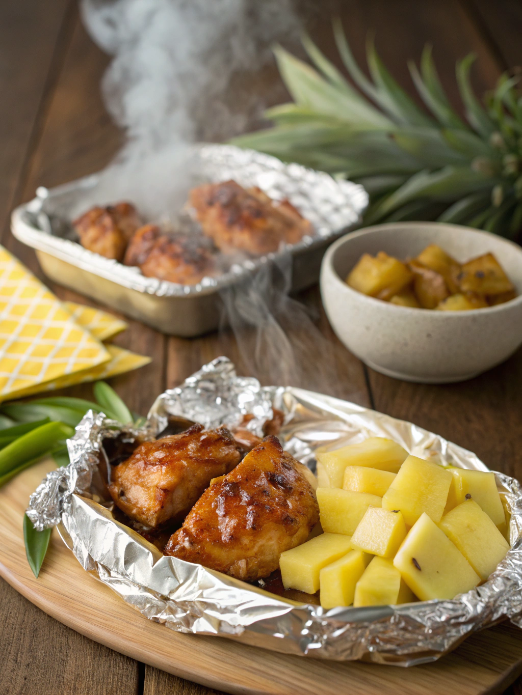 teriyaki chicken foil packets with pineapple