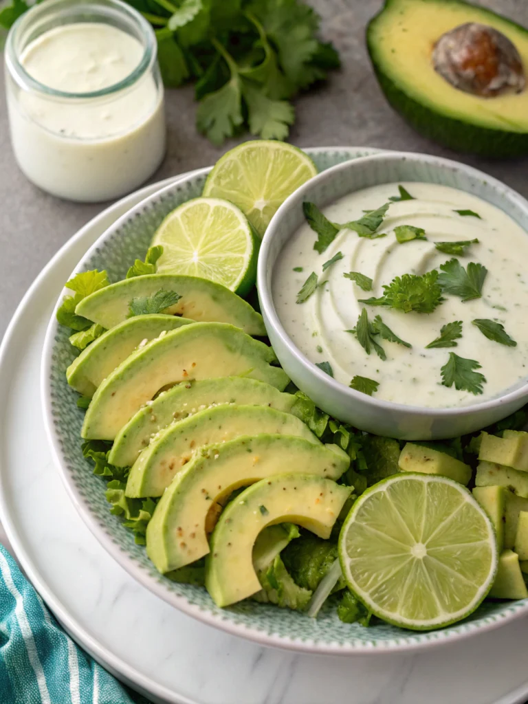 chick fil a avocado lime ranch dressing recipe, Ingredients for Chick-fil-A Avocado Lime Ranch Dressing, Make the creamy, zesty Chick-fil-A avocado lime ranch dressing at home! Easy, fresh, and perfect for salads, dipping, or meal prep. Keto-friendly & delicious!