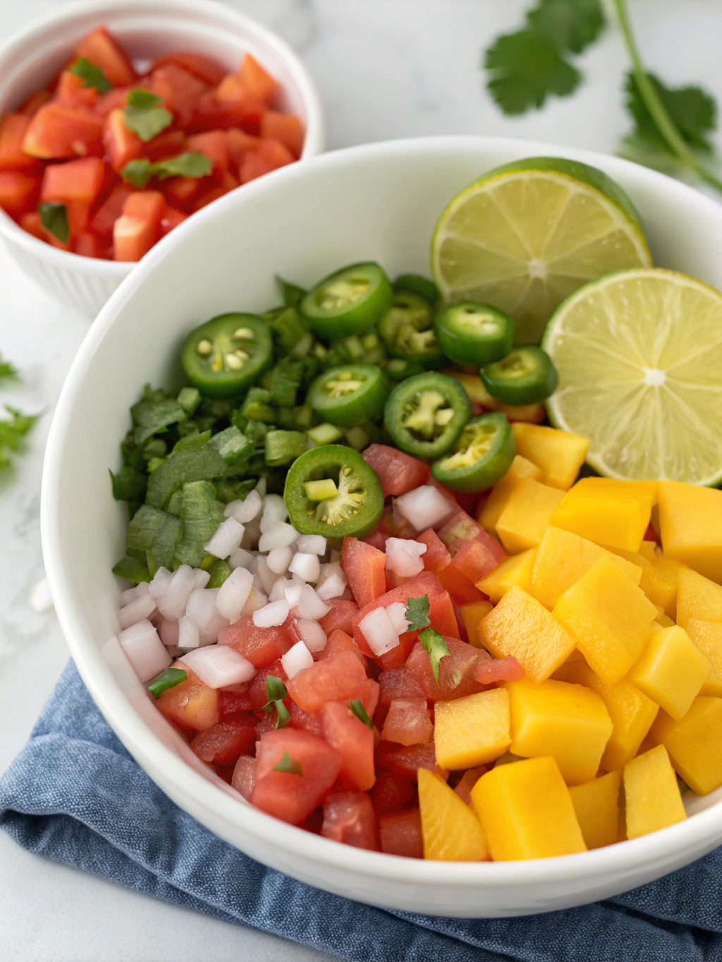 mango pico de gallo, tropical salsa, sweet and spicy salsa, mango salsa recipe
