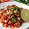 pico de gallo fresno, Fresno chili salsa, spicy pico recipe, red chili pico de gallo