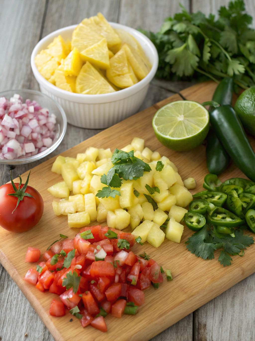 pineapple pico de gallo, fruit salsa, pineapple salsa recipe, tropical pico de gallo