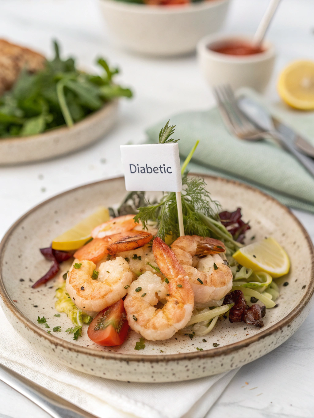 can diabetics eat shrimp, Can diabetics eat shrimp? Yes this lean protein is low in carbs and calories. Learn the benefits of shrimp for diabetics, plus healthy ways to prepare it