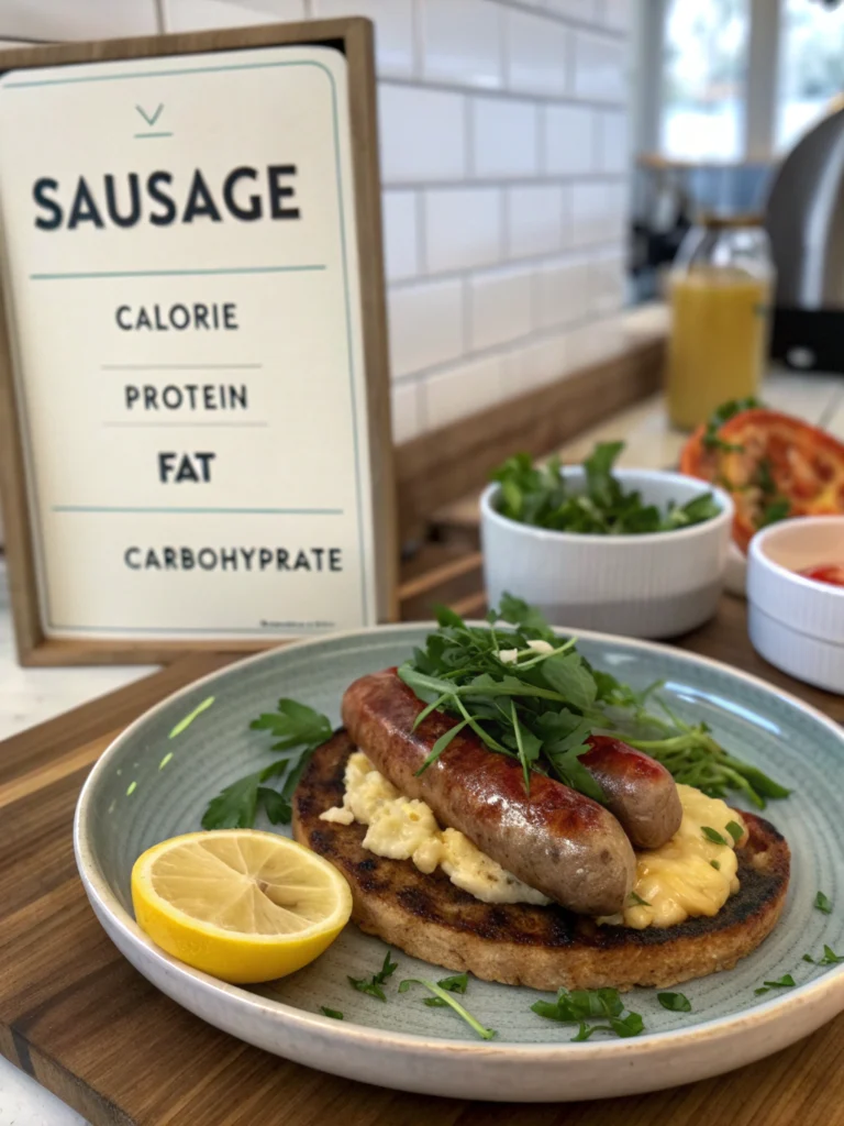 Breakfast Sausage Ingredients, nutritional value of breakfast sausage, breakfast sausage calories, sausage nutrition facts, protein in sausage, healthy breakfast meats, sausage fat content