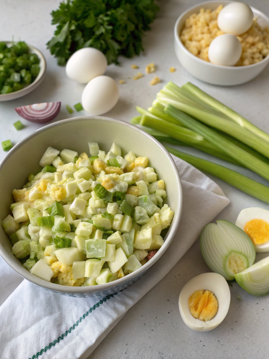 egg salad without mayo, egg salad no mayo, healthy egg salad recipe, mayo substitute egg salad, low fat egg salad, protein lunch ideas