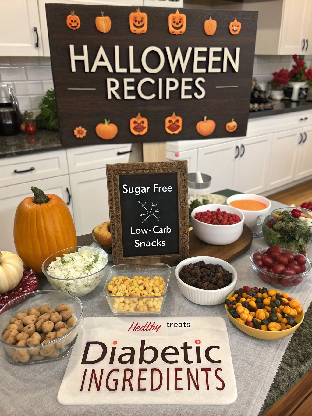 Diabetic-friendly Halloween ingredients, Halloween Recipes for diabetic, halloween treats for diabetic kids, diabetic friendly halloween candy, sugar free halloween desserts, recipes suitable for diabetics, 10 best meals for diabetics