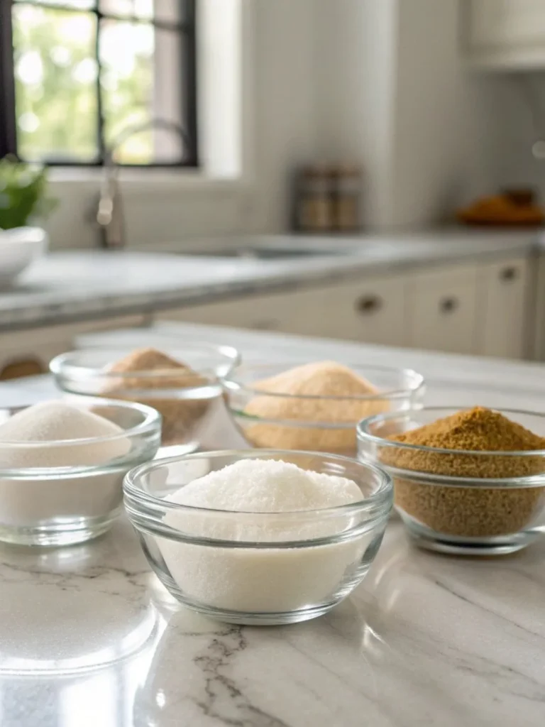 5 Best Sugar Substitute for Diabetics, sugar free sweeteners for diabetics, low glycemic sweeteners, natural sugar alternatives for diabetes