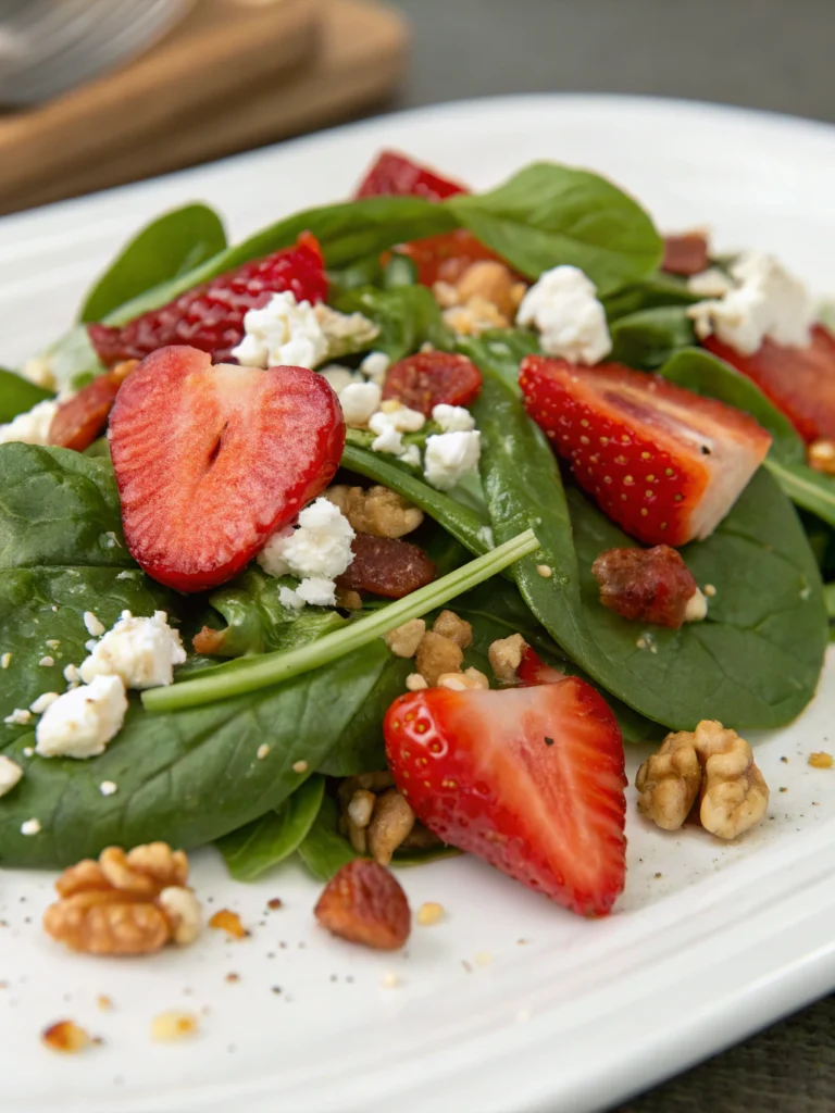 spinach strawberry goat cheese salad​
