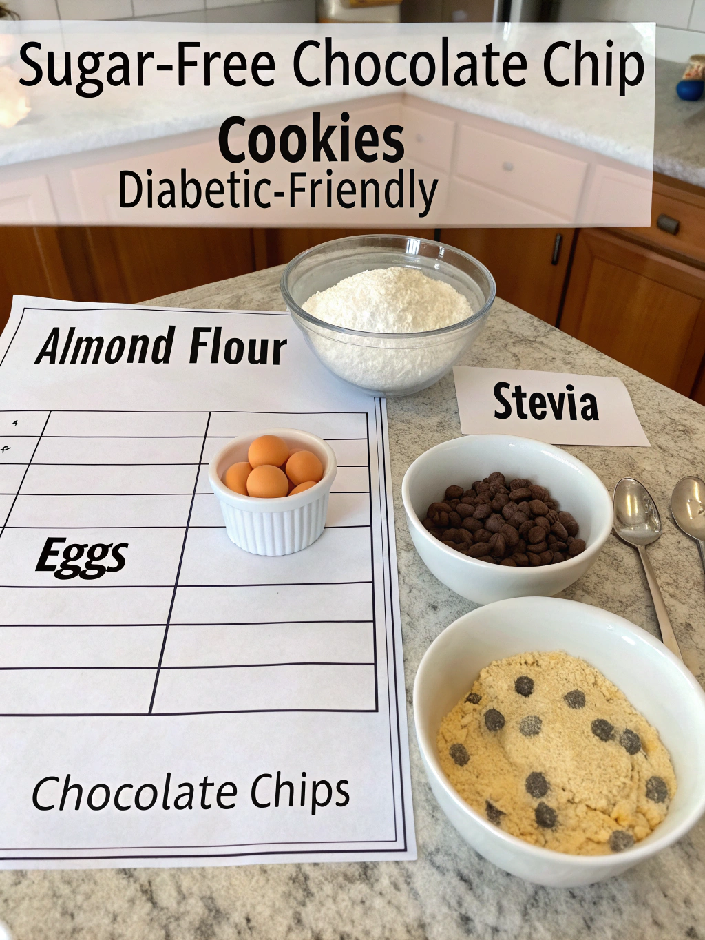 Sugar-Free Chocolate Chip Cookies for Diabetics, diabetic chocolate chip cookies, sugar free cookies for diabetes, low carb dessert for diabetics