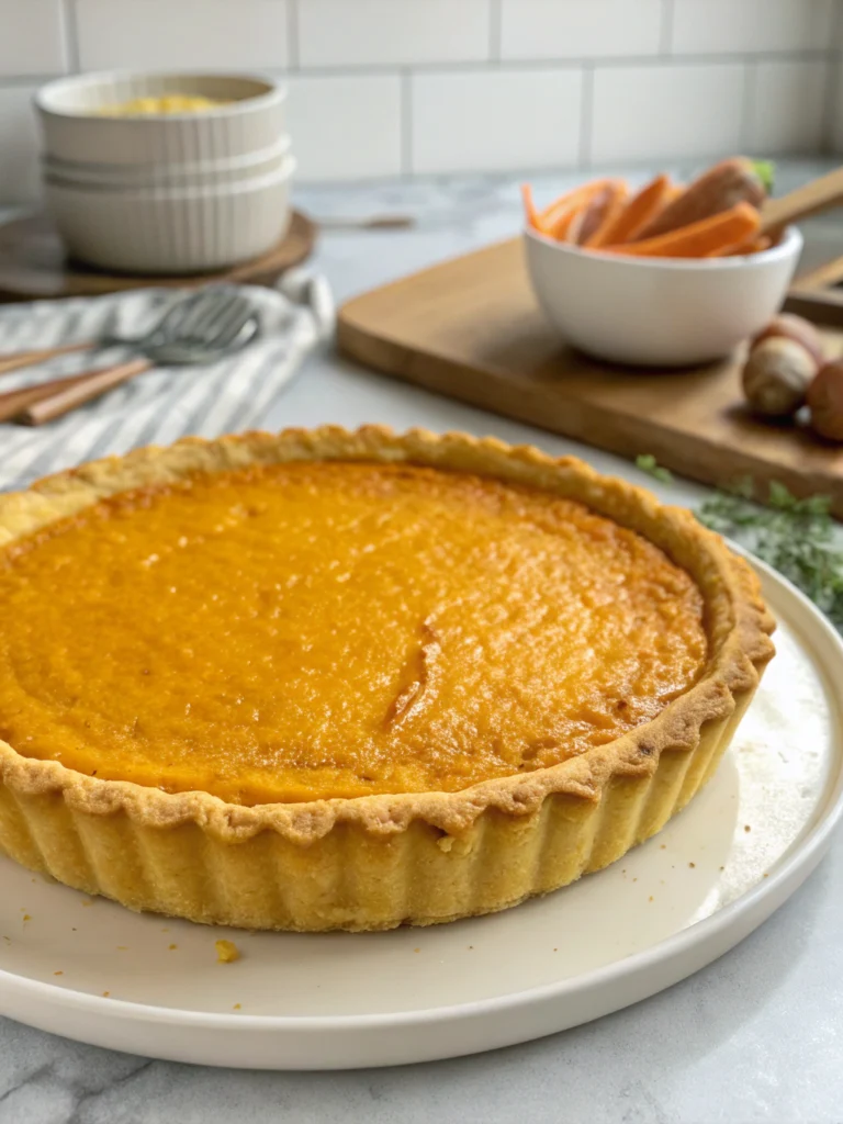 Golden Carrot Pie, golden carrot pie recipe, sugar free carrot pie, diabetic carrot dessert