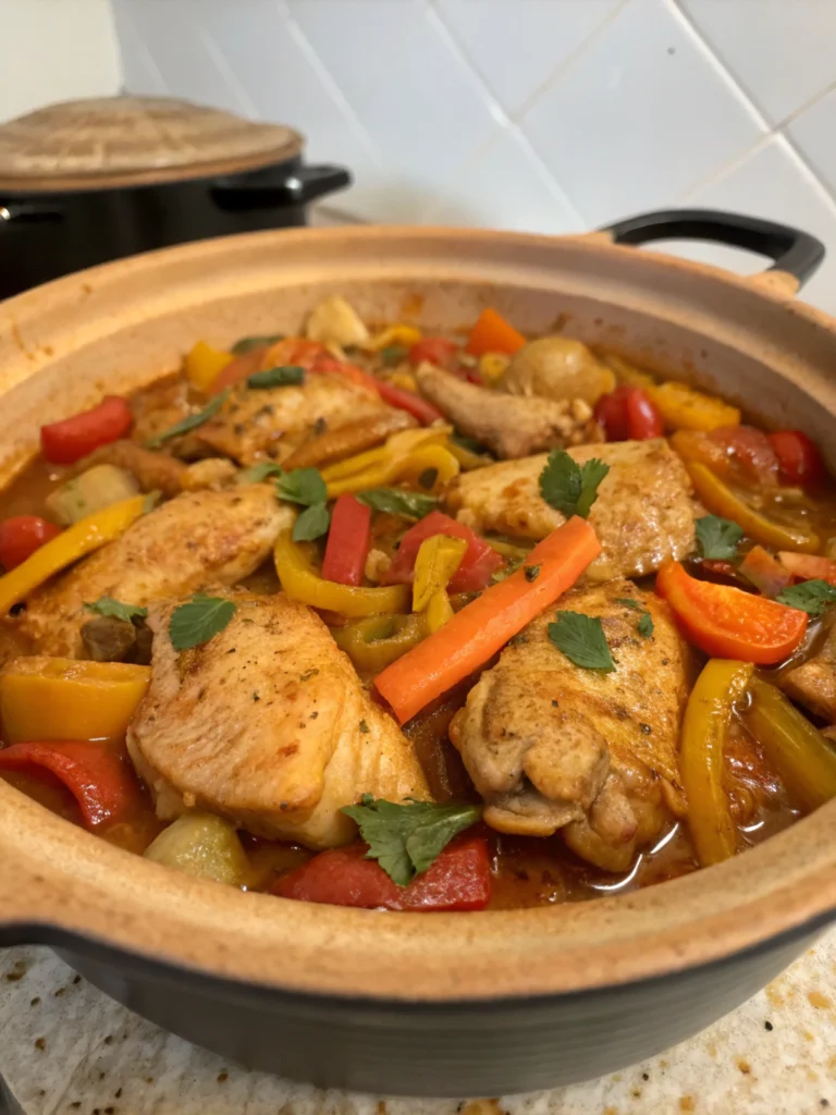 Chicken Tagine with Vegetables chicken tagine for diabetics, low carb Moroccan tagine, healthy Ramadan main dish