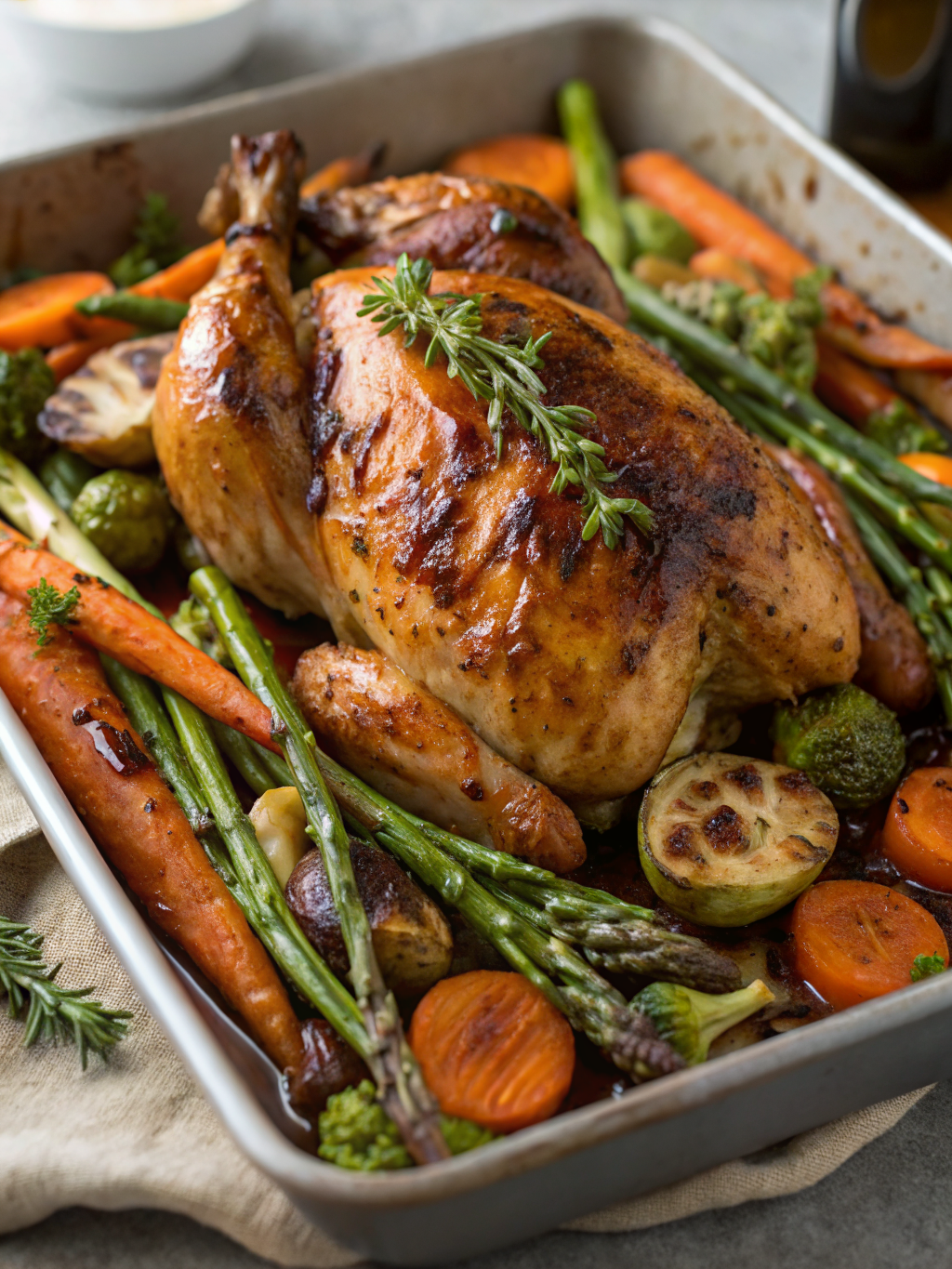 Balsamic roasted chicken and vegetables