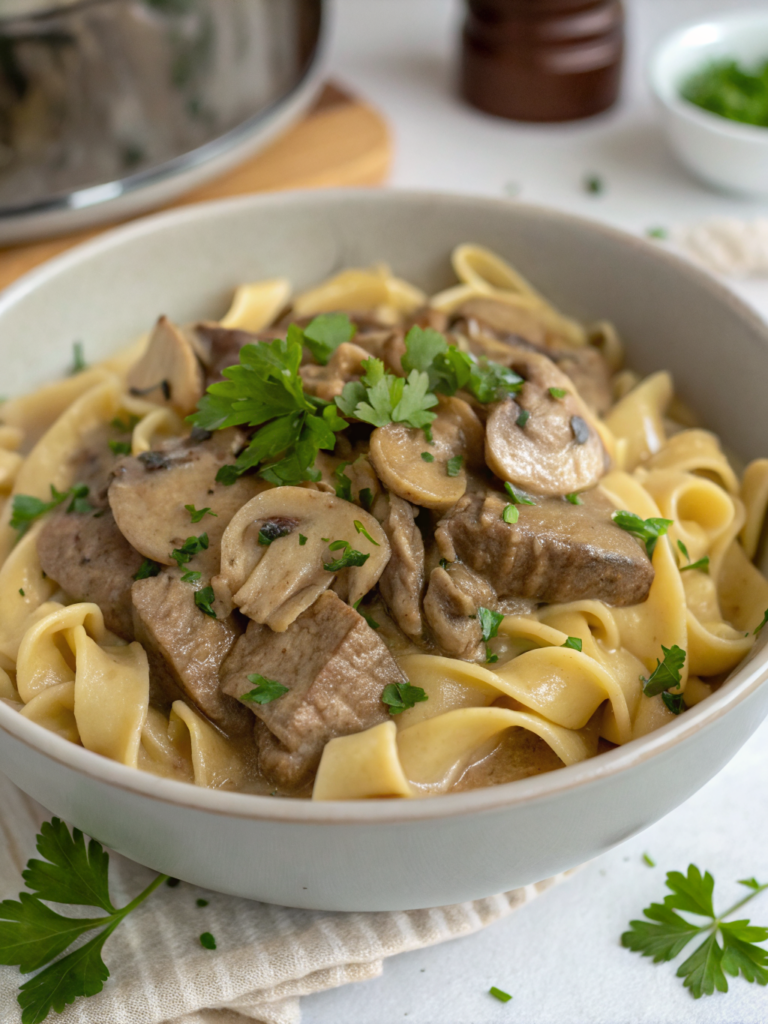 Lightened-Up Beef Stroganoff