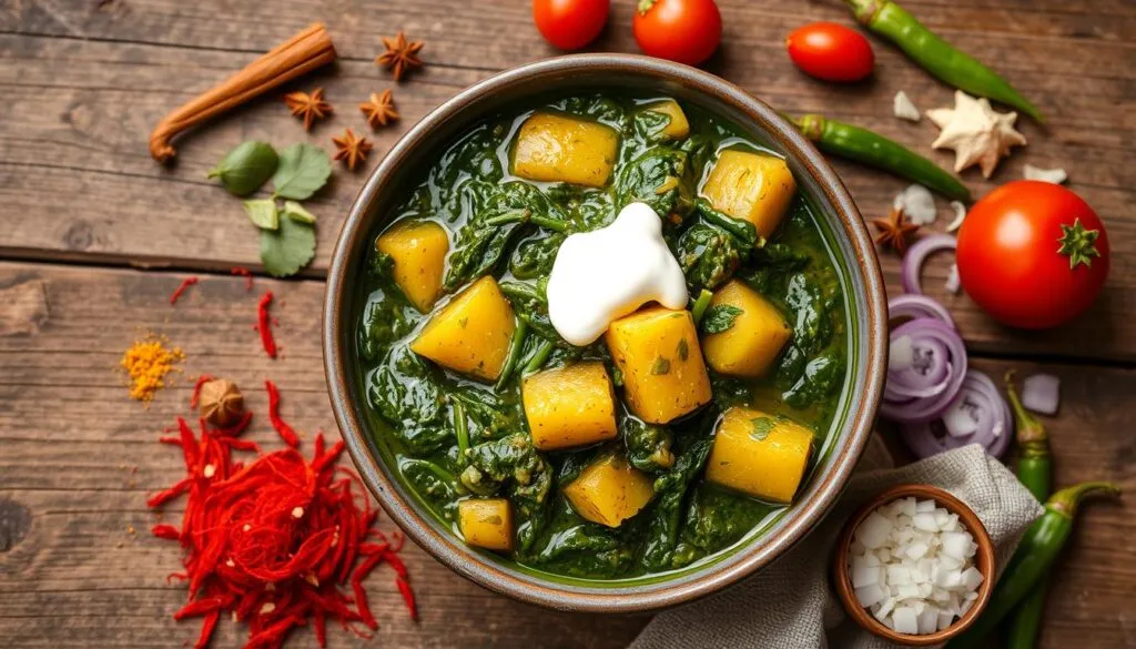aloo saag dish aloo saag dish